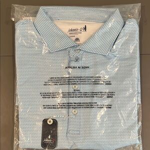Johnnie-O Blue Nadal Print Performance Polo Size Large